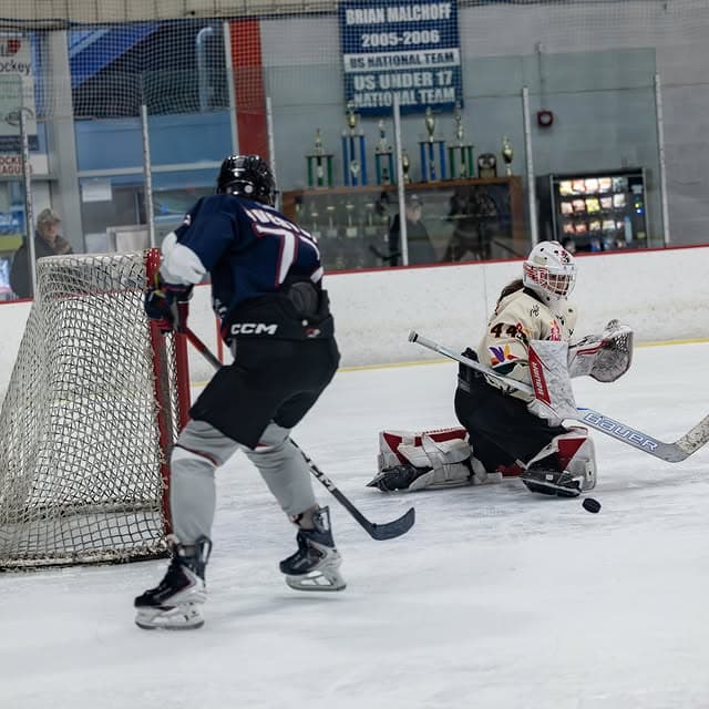 Goalie save from the Newington Spring League champions' game